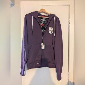 NWT Men's KSU Wildcat Full Zip Up Hoodie. Size Small